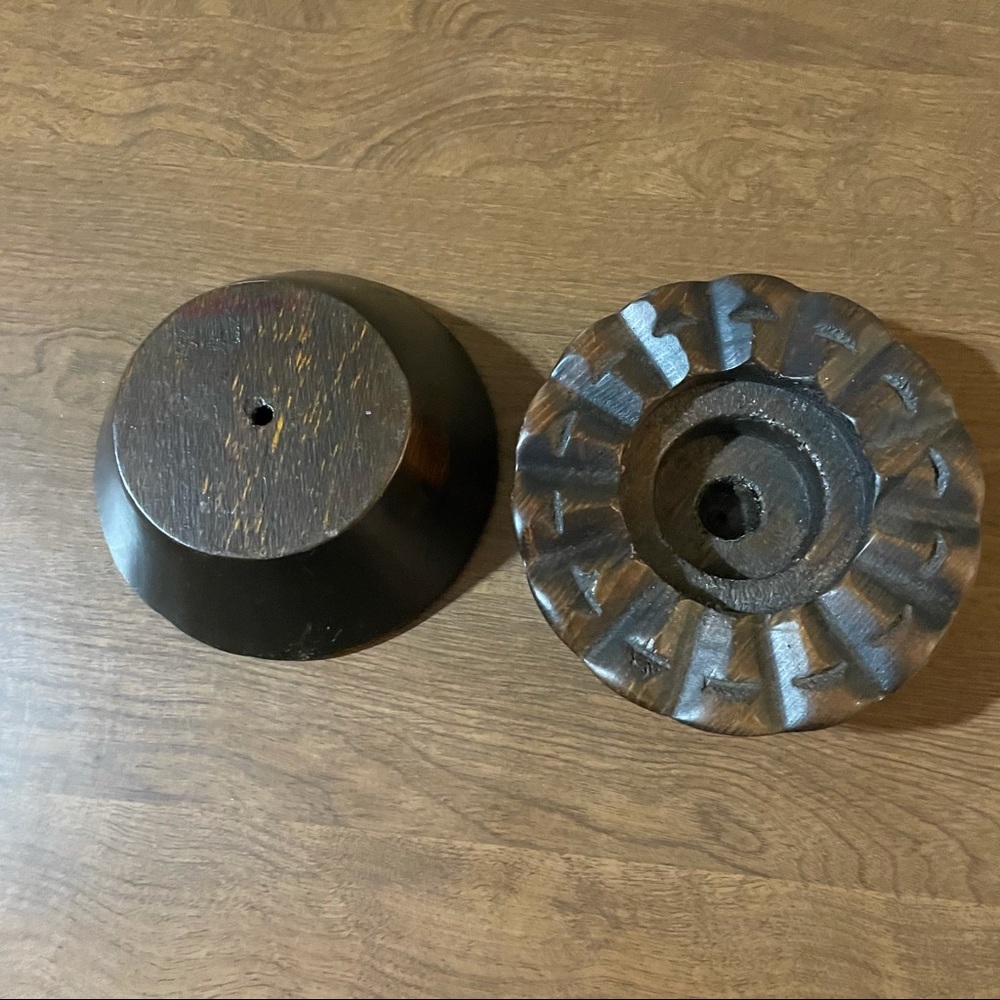 Vintage Spanish style wooden candle holders - Picture 1 of 3